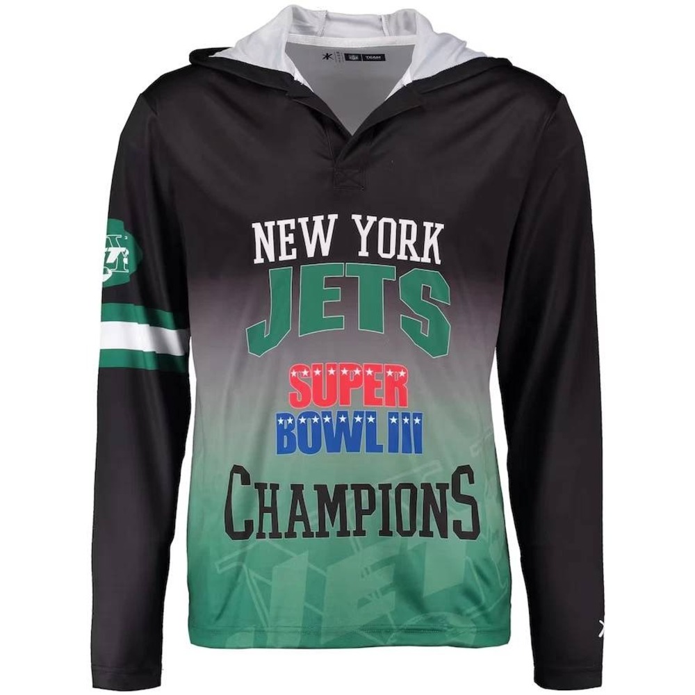 New York‎ Jets Super Bowl III Champions Hoodie Mens XL Black Green NFL KLEW NWT